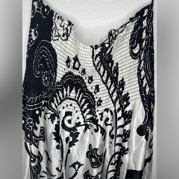 Cache Black and White Sleeveless Maxi Sundress 100% Silk - Picture 4 of 9